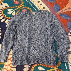 L.L. Bean Women's Marled Blue Crew Neck Sweater